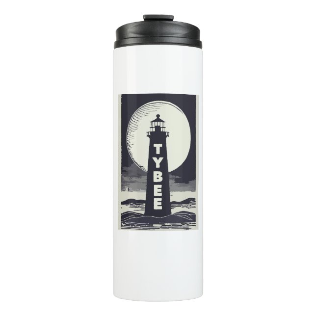 Tybee Island Georgia Lighthouse Moon Thermal Tumbler (Front)
