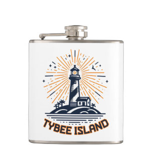 Tybee Island Georgia Lighthouse Sunrise Hip Flask