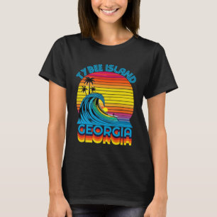 Tybee Island Georgia Retro Throwback Surf & Beach T-Shirt