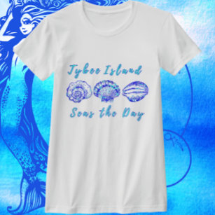 Tybee Island Georgia Seas the Day Pretty Seashell T-Shirt