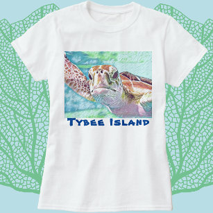 Tybee Island Georgia Watercolor Sea Turtle T-Shirt