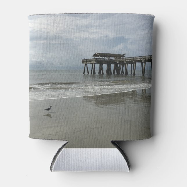 Tybee Island Pier Can Cooler (Front)