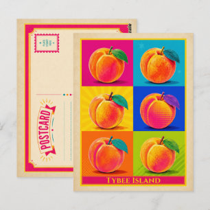 Tybee Island Postcard Georgia Peach Vintage