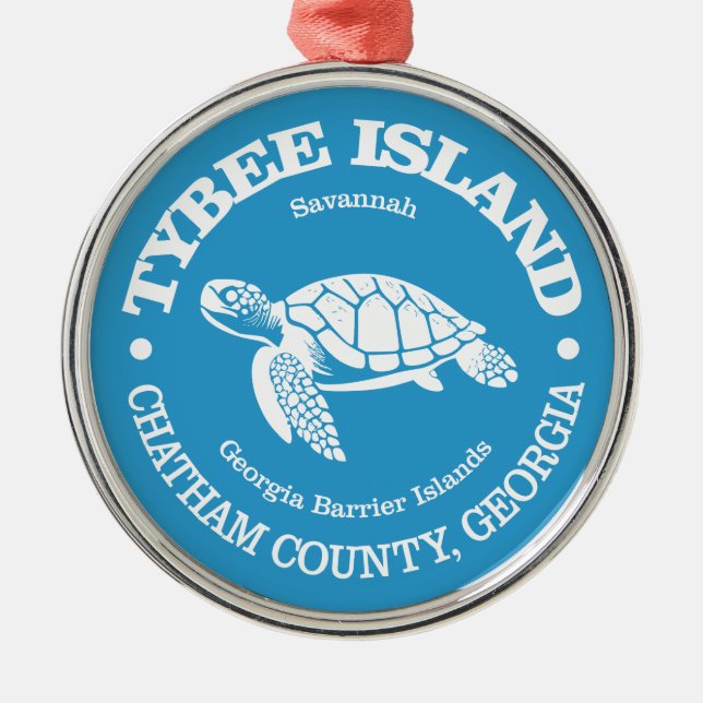 Tybee Island (sea turtle) Metal Ornament (Front)