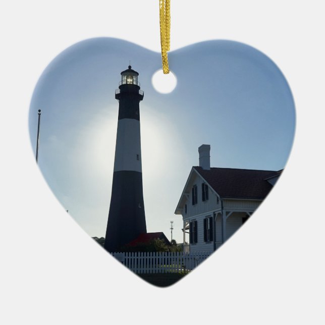 Tybee Lighthouse Ceramic Ornament (Front)