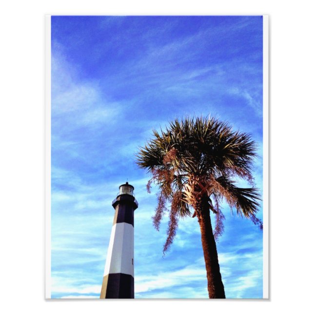 Tybee Lighthouse with Palmetto Photo Print (Front)
