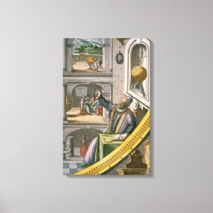 Tycho Brahe (1546-1601) aged 40, amongst his astro Canvas Print