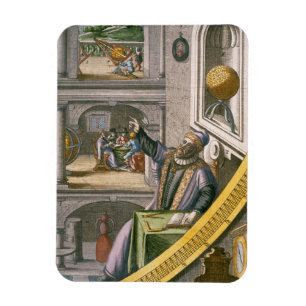 Tycho Brahe (1546-1601) aged 40, amongst his astro Magnet