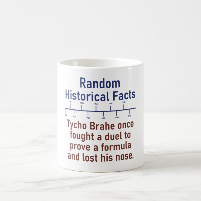 Tycho Brahe Once Fought A Duel  - History Fact Coffee Mug (Center)