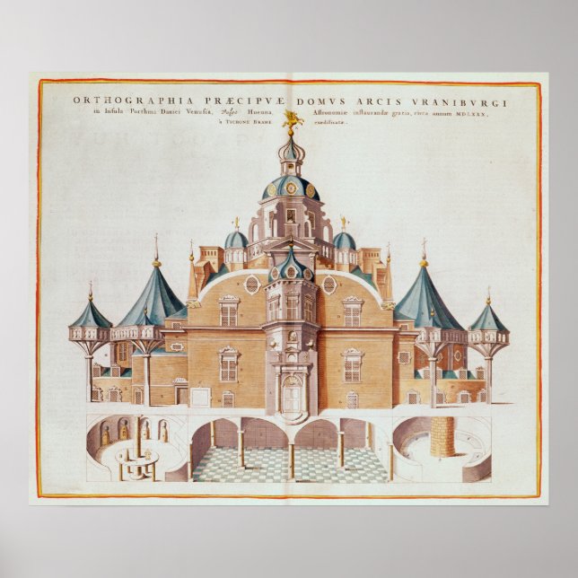 Tycho Brahe's observatory Uraniborg Poster (Front)