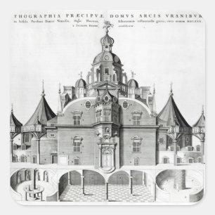 Tycho Brahe's observatory Uraniborg Square Sticker