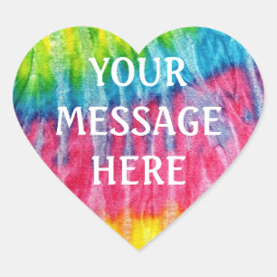 Tye dye  background - Customize your own Heart Sticker