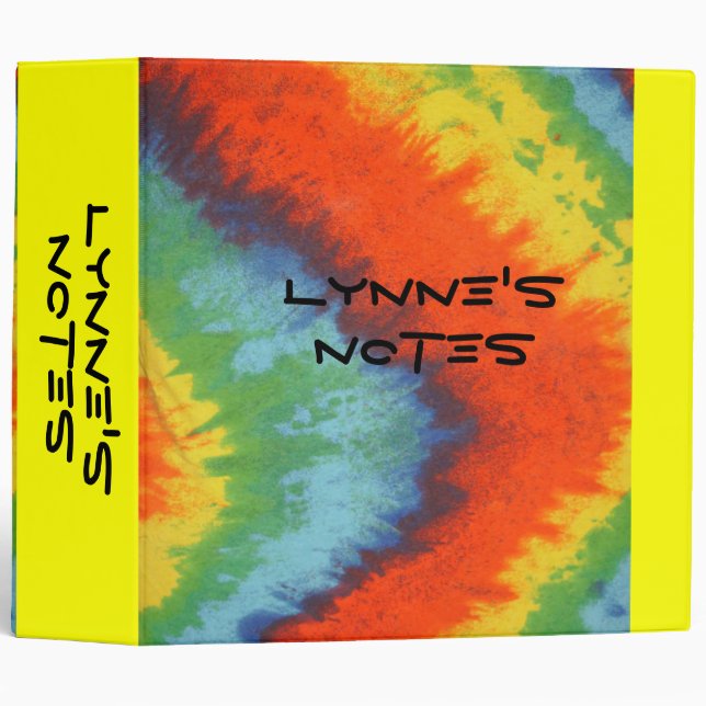 Tye Dye binder, generic, personalized Binder (Front/Spine)