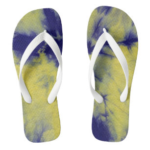 Tye Dye Composition #11 by Michael Moffa Flip Flops