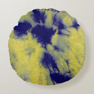 Tye Dye Composition #11 by Michael Moffa Round Pillow