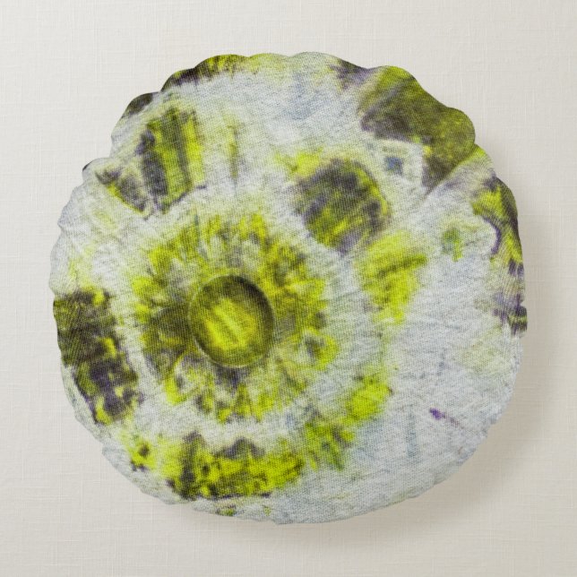 Tye Dye Composition #3 by Michael Moffa Round Pillow (Front)