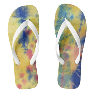 Tye Dye Composition #5 by Michael Moffa Flip Flops