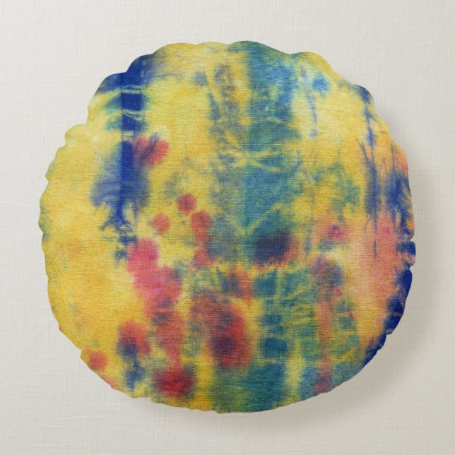 Tye Dye Composition #5 by Michael Moffa Round Pillow (Front)