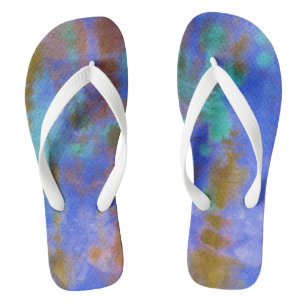 Tye Dye Composition #9 by Michael Moffa Flip Flops