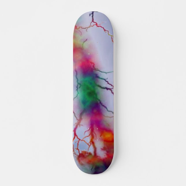 Tye Dye Lightning Skateboard (Front)