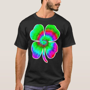 Tye Dye St Patricks Day Women Men Green Clover Iri T-Shirt