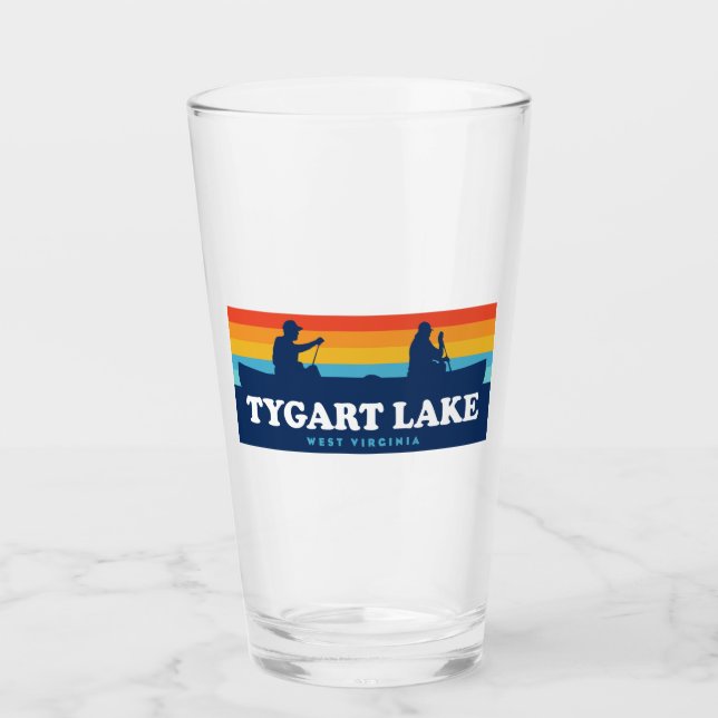 Tygart Lake West Virginia Canoe Glass (Front)