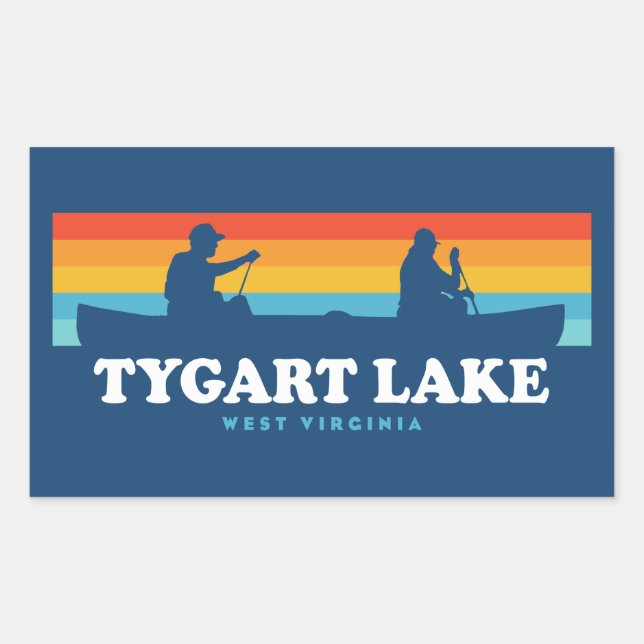 Tygart Lake West Virginia Canoe Sticker (Front)