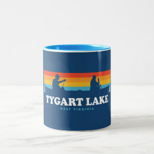 Tygart Lake West Virginia Canoe Two-Tone Coffee Mug