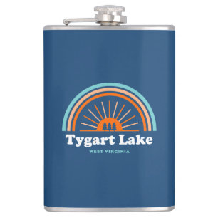 Tygart Lake West Virginia Rainbow Hip Flask