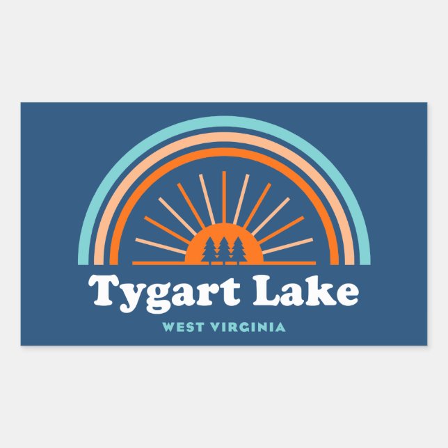 Tygart Lake West Virginia Rainbow Sticker (Front)