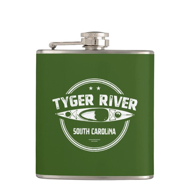 Tyger River, South Carolina Hip Flask (Front)