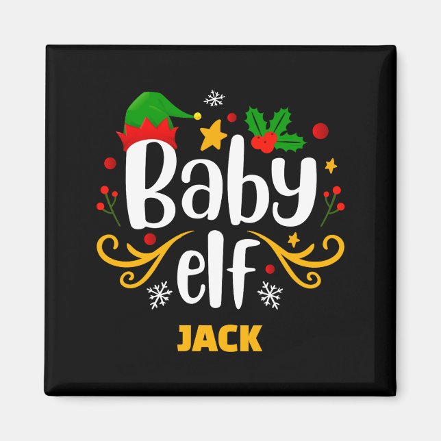 Tygraphy Baby Elf Fun Family Matching Baby  Magnet (Front)