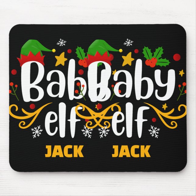 Tygraphy Baby Elf Fun Family Matching Baby T Shirt Mouse Pad (Front)