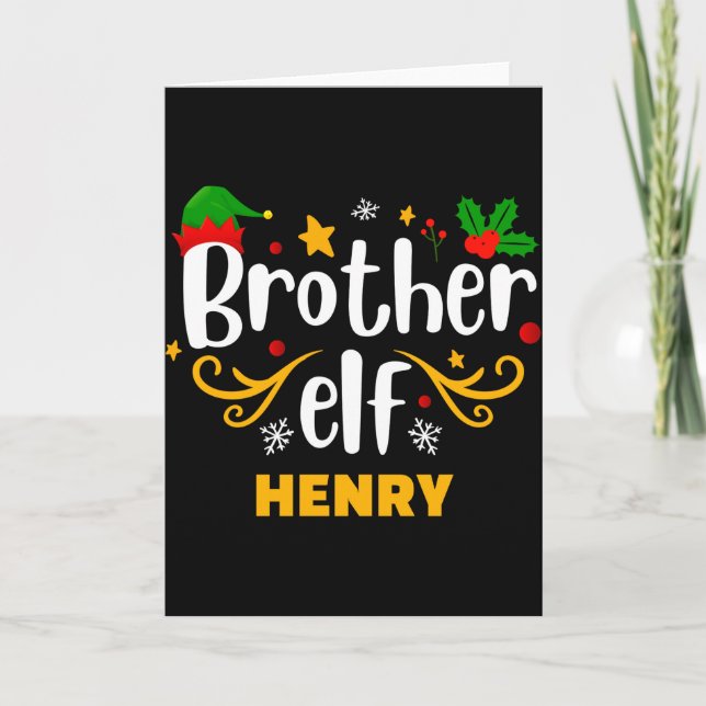 Tygraphy Brother Elf Fun Family Matching  Card (Front)