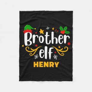 Tygraphy Brother Elf Fun Family Matching  Fleece Blanket