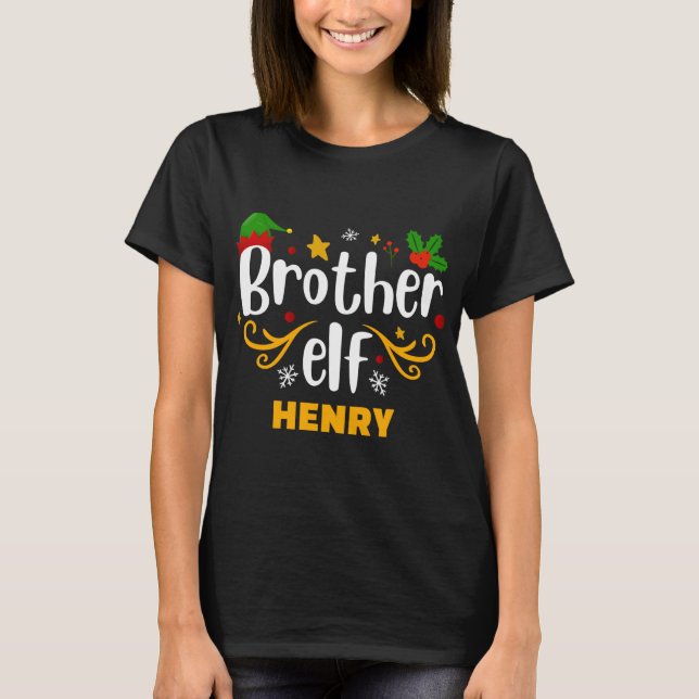 Tygraphy Brother Elf Fun Family Matching T Shirt  (Front)