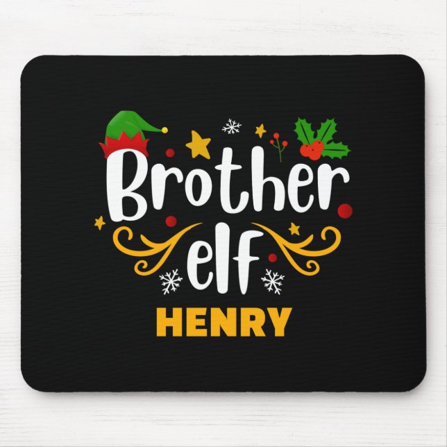 Tygraphy Brother Elf Fun Family Matching T Shirt  Mouse Pad (Front)