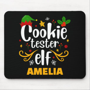 Tygraphy Cookie Tester Elf Family Matching  Mouse Pad