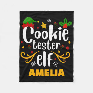 Tygraphy Cookie Tester Elf Family Matching T Shirt Fleece Blanket