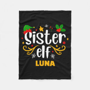 Tygraphy Sister Elf Fun Family Matching  Fleece Blanket