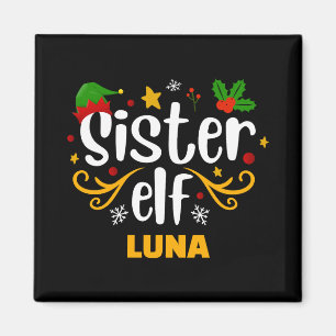 Tygraphy Sister Elf Fun Family Matching T Shirt  Magnet