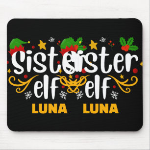 Tygraphy Sister Elf Fun Family Matching T Shirt  Mouse Pad