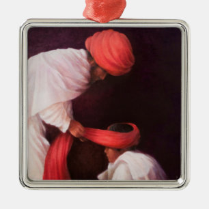 Tying a Turban 2010 Metal Ornament