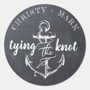 Tying the Knot Anchor Chalkboard   Wedding Sticker