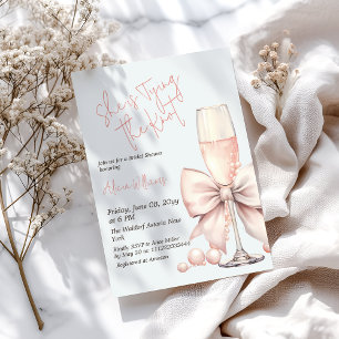 Tying the Knot Blush Pink Bow Bridal Shower Invitation
