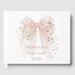 Tying The Knot Blush Pink Bridal Shower Guest Book<br><div class="desc">A bridal shower guest book featuring a blush pink watercolor bow with soft floral accents, inspired by a “tying the knot” theme. This guest book provides a space for guests to share messages, advice, and well wishes, creating a keepsake the bride can return to over time. It sits easily on...</div>