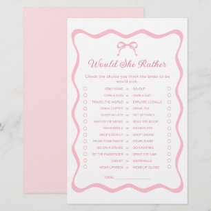 Tying the Knot Bridal Shower Would She Rather Game