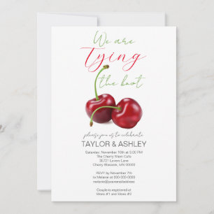 Tying the Knot Cherry Engagement Invitation