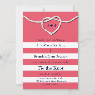 Tying the Knot Coral Wedding Invitation