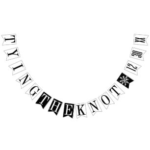 TYING THE KNOT: CUSTOM DATE Black & White Wedding Bunting Flags